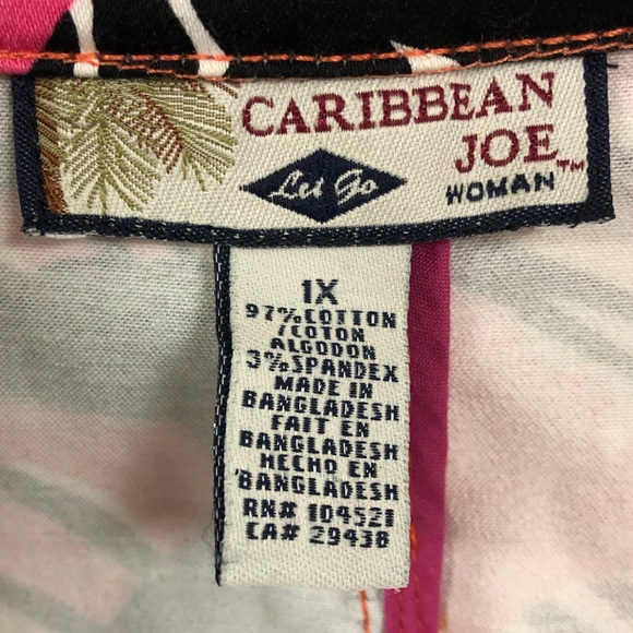 Caribbean Joe tropical floral jacket blazer 1x 18 - Picture 6 of 6